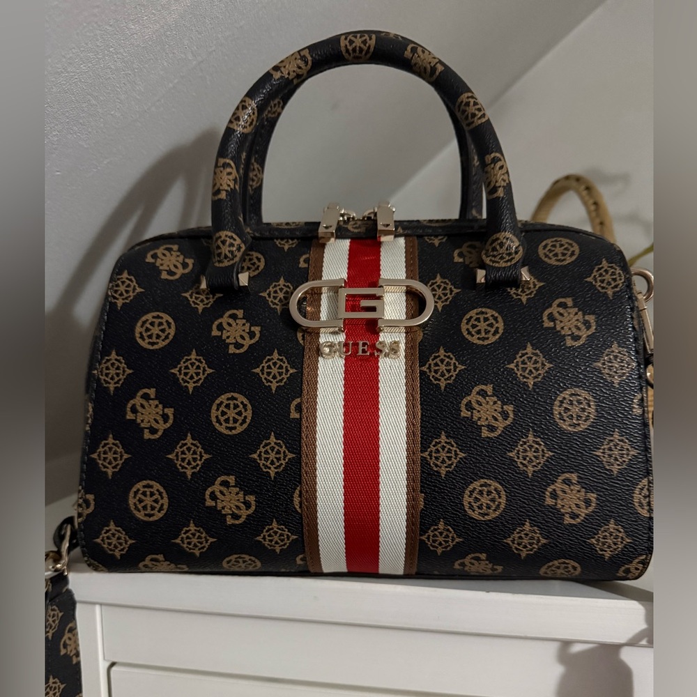 GUESS NELKA monogram Boston Satchel New